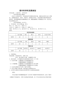 普外科学科发展规划