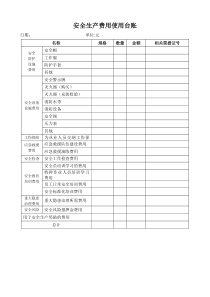 企业安全生产费用使用台账表