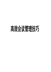 高效会议管理技巧(最新版)