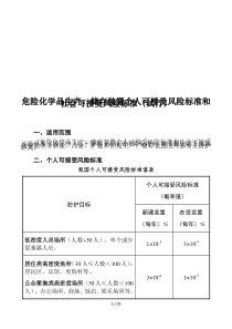 危险化学品生产、储存装置个人可接受风险标准和社会可接受