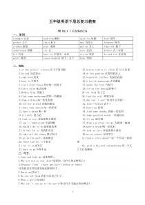 新译林小学英语5B五年级下册-全册知识点整理