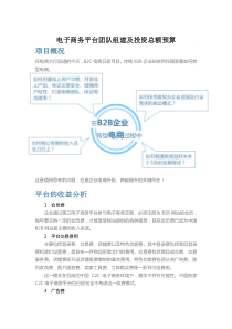 电子商务平台团队组建及投资总额预算