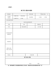 部门用人需求申请表