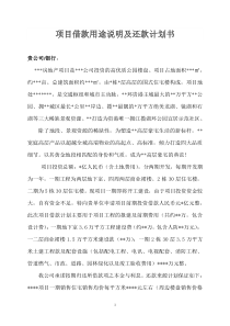 项目借款用途说明及还款计划书上传