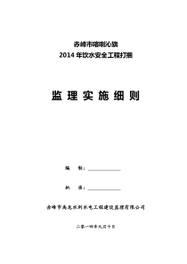 农村饮水安全工程监理实施细则