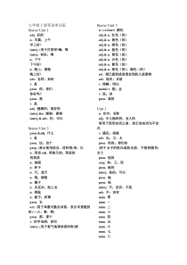 新目标英语七年级上册单词表翻译