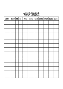 食品进货台账登记表