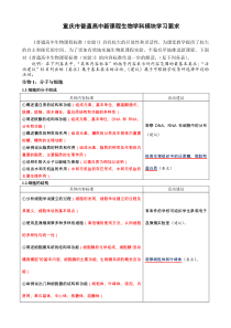 重庆市普通高中新课程生物学科模块学习要求(重新排版)