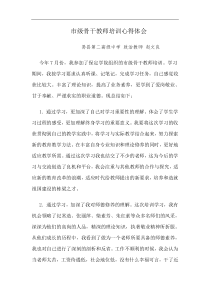 市级骨干教师培训心得体会