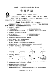 2015青岛中考物理试题及答案