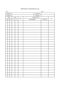 特种设备日常使用状况记录