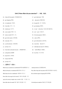 人教版英语八年级上册第二单元短语语法知识点总结