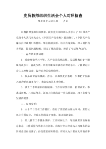 党员教师组织生活会个人对照检查