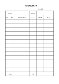 安全技术交底汇总表