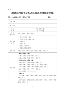 危险性较大的分部分项工程安全监理平行检验工作用表