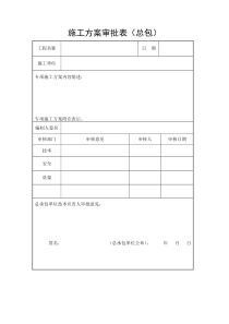 施工方案审批表