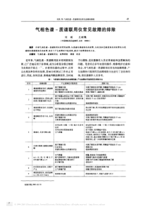 气相色谱-质谱联用仪常见故障的排除