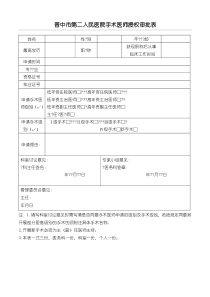 手术、麻醉资格准入、分级授权报表