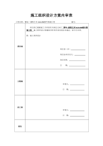 施工组织设计方案内审表