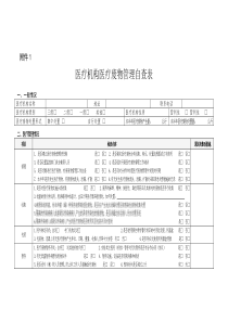 医疗机构医疗废物管理自查表