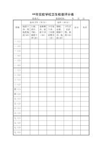 学校卫生检查评分表