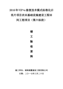 式标准化示范片项目农田基础设施建设工程田间工程项目竣工验收资料（DOC30页）