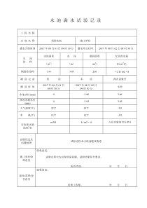 水池满水试验记录表