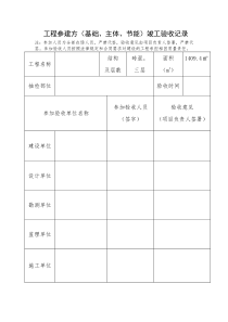 竣工验收当天表格