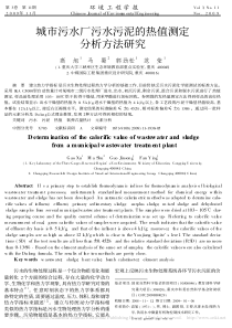 城市污水厂污水污泥的热值测定分析方法研究