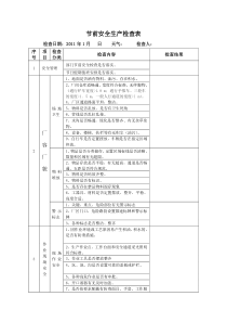 节前安全生产检查表