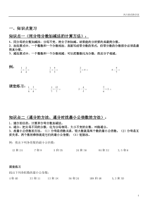 分数加减法复习(知识点+练习)