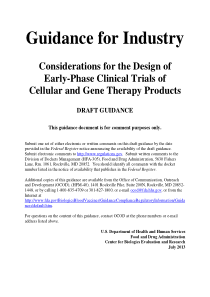 6-FDA细胞与基因治疗制品早期临床试验设计考量行业指南