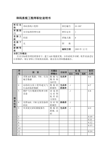 某航空物流公司译码系统工程师职位说明书及关键绩效标准