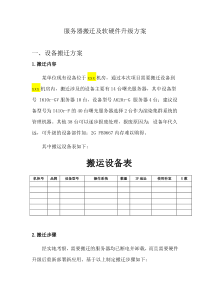 服务器搬迁及软硬件升级方案