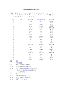 常用数学符号及读法大全