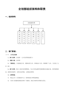 企划部组织架构和职责