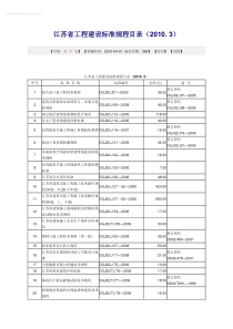 江苏省工程建设标准规程目录XXXX年