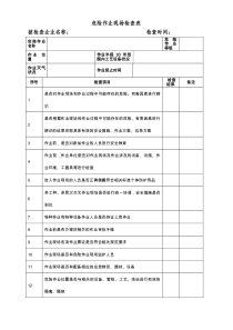 危险作业现场检查表