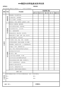 内训师选拔试讲评估表