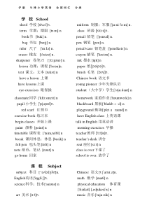 沪教版牛津小学英语课本全部单词【精品收藏】