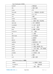 牛津英语上海版八年级(上)家默单词表