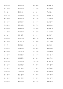 二年级两位数加减法口算练习400题