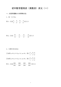 初中数学提高班(奥数班)讲义(一)