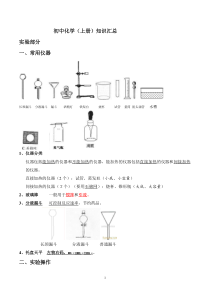 科粤版初中化学上册知识总结