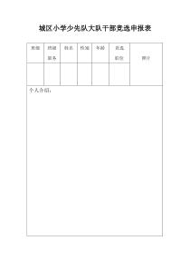 大队干部竞选申报表