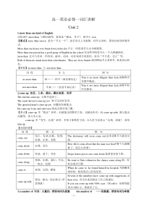 高一英语必修一Unit2-词汇讲解