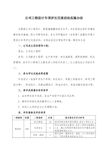 公司工程设计专项评比交流活动实施办法