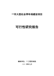 大型社会停车场项目可研报告