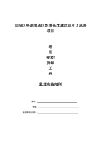 塔吊安装使用拆卸监理实施细则