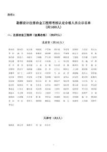 勘察设计注册冶金工程师考核认定合格人员公示名单